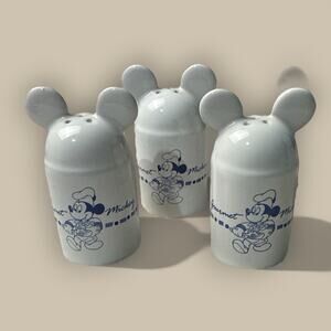 Vintage Disney Gourmet Mickey Mouse Ceramic Kitchen Salt Pepper Shakers Set 3